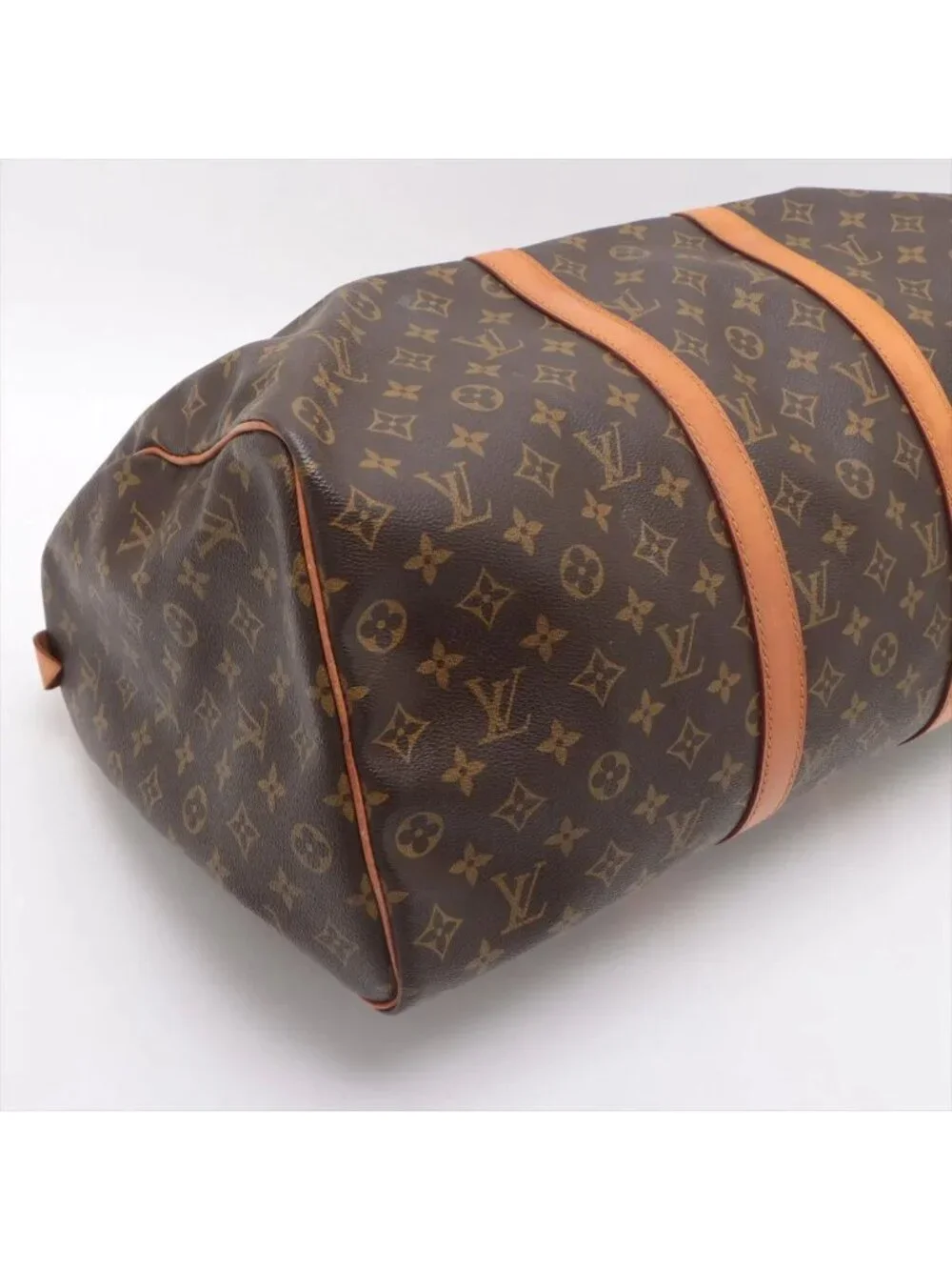 Louis Vuitton Monogram Keepall 50 Leather Boston Bag Tote Carry
